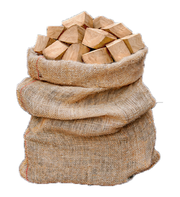 sac de jute rempli de buchettes