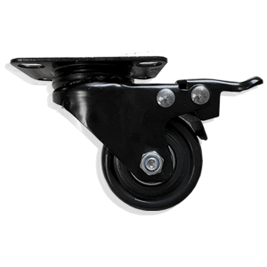 Jeu de roulettes noires avec frein