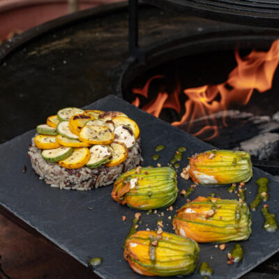 Fleurs de courgettes farcies au cabillaud