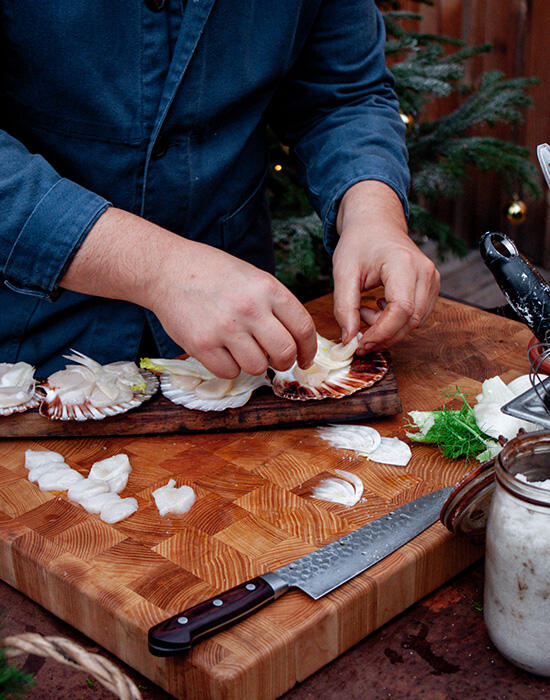 Carpaccio di Capesante al finocchio & vinaigrette al limone