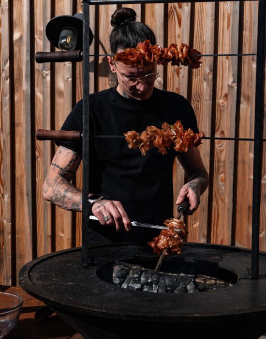 Spiedini di mortadella – Pesto di pistacchi e nocciole