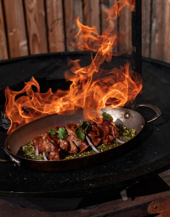 Spiedini di mortadella – Pesto di pistacchi e nocciole