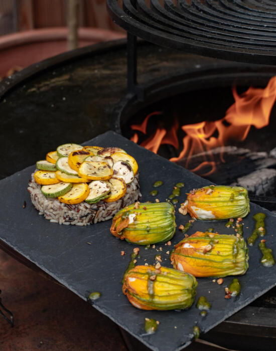 Fleurs de courgettes farcies au cabillaud